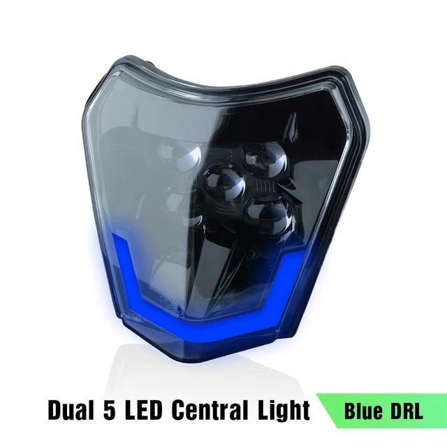 乐天商城 - バイク ヘッドライト フェアリング KTM exc sxf モト F035 新タイプ パワーゾーン KTM 社外 カスタム ヘッドライト カウル Dual 5 LED-B