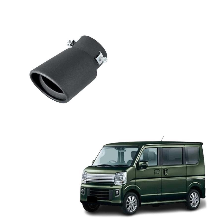 車外用品 ステンレス製 マフラーカッター スズキ?エブリイ/エブリイワゴンDA17V/DA17W型 2015年2月~ 対応 オーバル 下向き 排気管 軽自