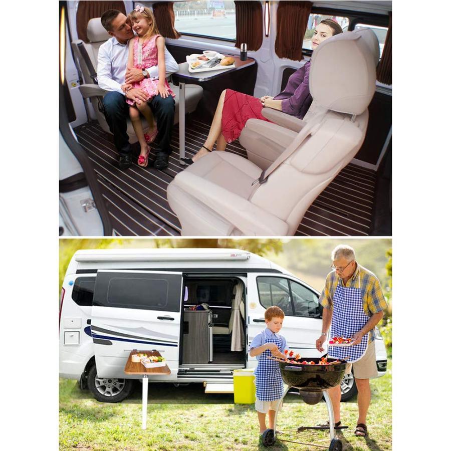 Rvキャンピングカー用のダイニングテーブル、2カップスロット付き丸型RVテーブル、キャンピングカー、ボート、キャラバン、バン、キャン