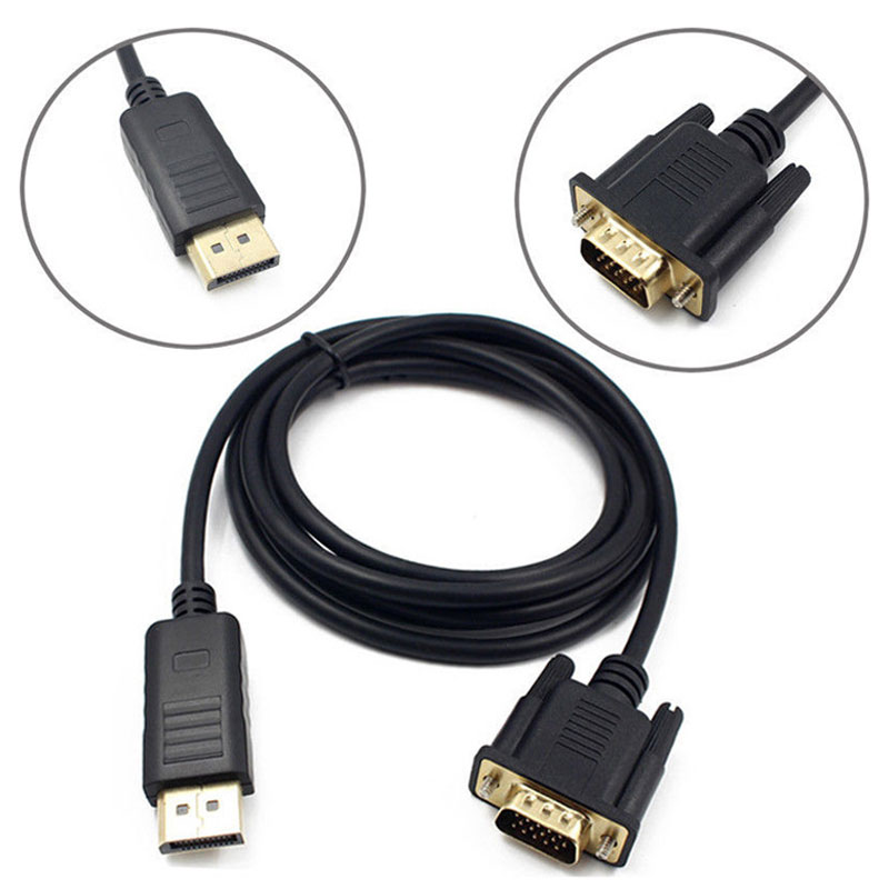 dp vga �����֥� 1.8m DP�ץ饰 VGA�ץ饰 �Ѵ� �����ץ� Displayport���� to VGA���� �Ѵ� �����ץ� �ǥ����ץ쥤 �����ץ��� PC ��˥��� �ǥ����ץ졼��³