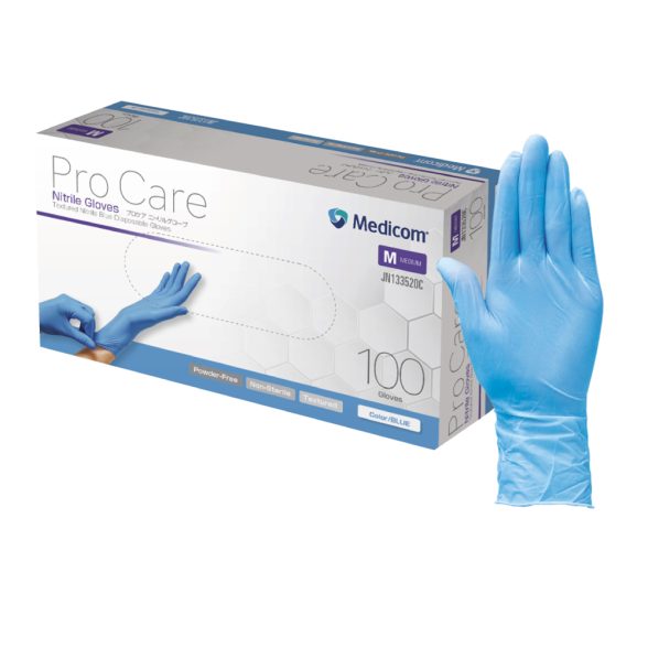 プロケア　ニトリルグローブ　ブルー　M　JN133520C　掌部幅　約95mm　100枚×3箱（300枚）