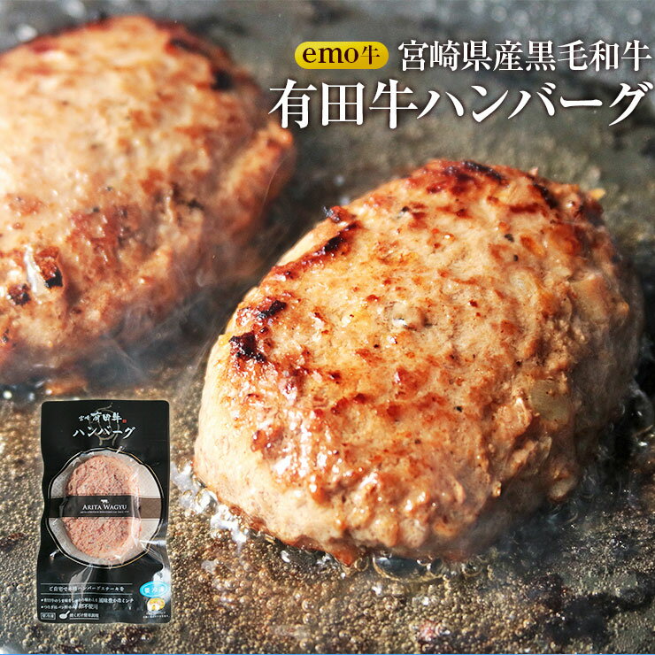 ハンバーグ 有田牛 宮崎県産 黒毛和牛 EMO牛 エモー牛 てごね ハンバーグ 手ごねハンバーグ 100g×5個 冷凍食品 おかず お取り寄せグルメ ハンバーグステーキ 卵不使用 焼き温めるだけ ホルモン剤不使用 抗生物質不使用 遺伝子組換え飼料不使用 ホルモンフリー