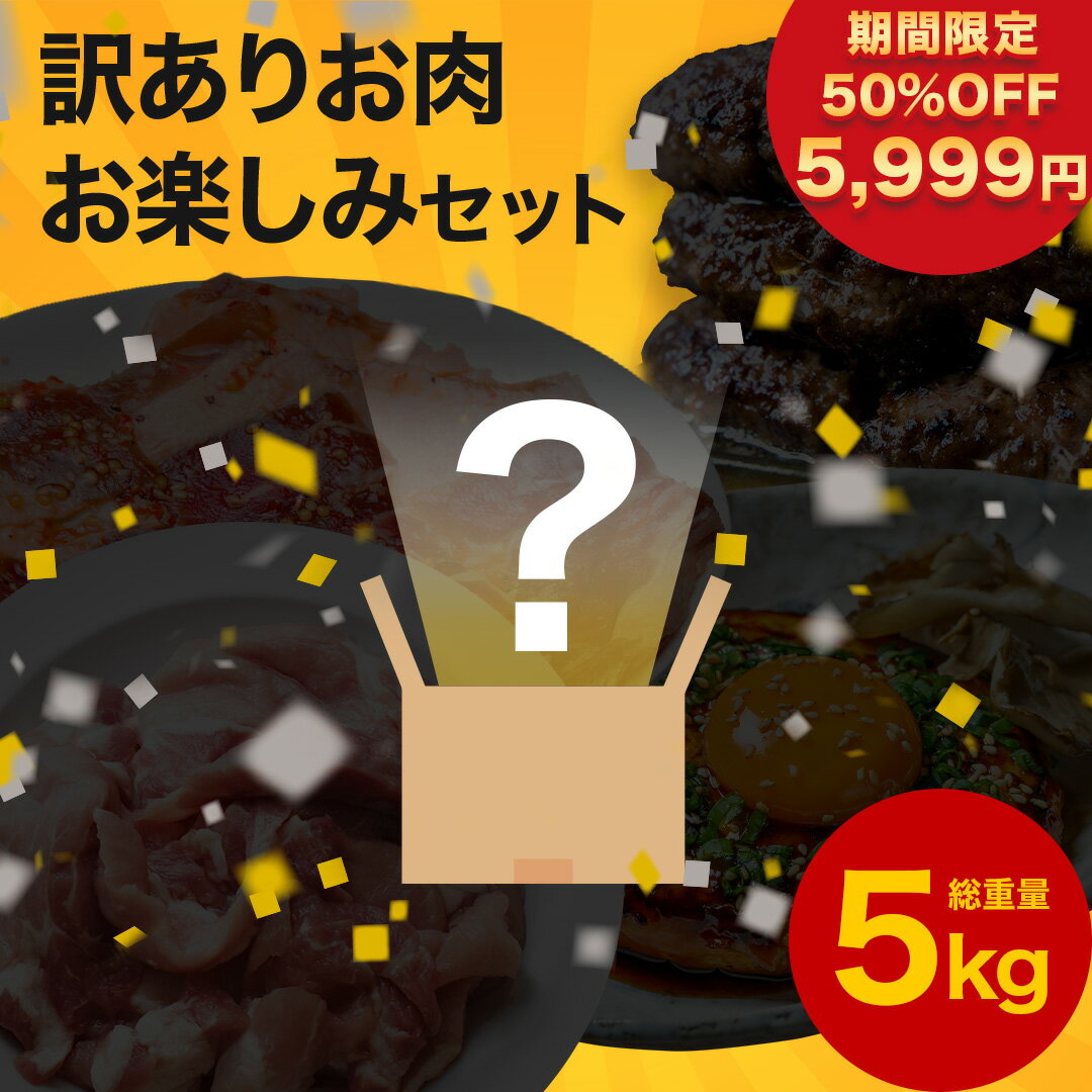 【 24時間限定!! 50%OFFで5,999円!! 】[ 6月3日から順次発送！] 送料無料 お楽しみセット たっぷりお肉が 5kg 訳ありお肉 や 肉 豚肉 ハンバーグ 惣菜 何が届くかお楽しみ！冷凍お肉がたっぷり届きます！訳アリ 詰め合わせ 福袋 お取り寄せ 訳あり 在庫処分 大容量 父の日