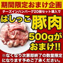 【 はしっこ豚肉500gおまけ付き！ 】[ 大人気！ 4月24日から順次発送！] 濃厚な チーズ と 牛肉 の旨味 生 ハンバーグ パテ 冷凍 セット ギフト 125g×20枚 お肉 肉 プレゼント 送料無料 食品 アウトレット 福袋 2024 2