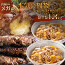 福袋 2025 食品 【 送料無料 】 福袋 2025 ハンバーグ 2種 & 牛すき焼き丼の具 3袋 ガッツリ 合計 1.3kg ! はしっこ 訳あり3種 食品...