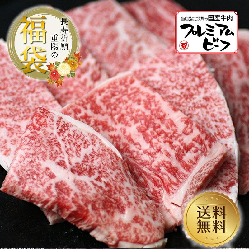 【歳末・新春福袋】【マイチクプレミアムビーフ】牛肩ロース・カルビ焼肉用1.1kg【送料無料 父の日 お中元】