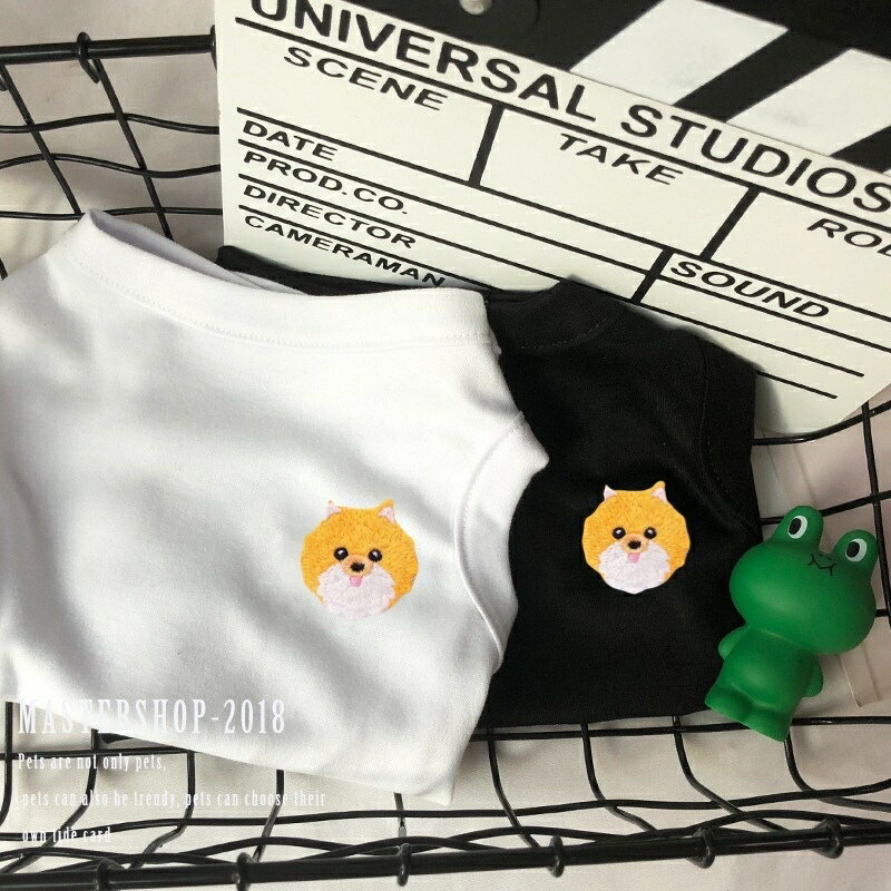 犬服　ポメラニアン　ワンポイント　ワッペン　タンクトップ　ドッグウェア　ペット服　XS-XXXLサイズ　送料無料