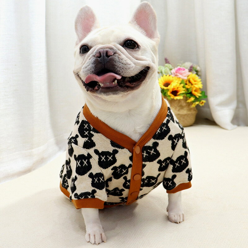 【犬用冬服】 犬服　クマ柄　ニット　セーター　ペット服　ドッグウェア　S-XXLサイズ　送料無料