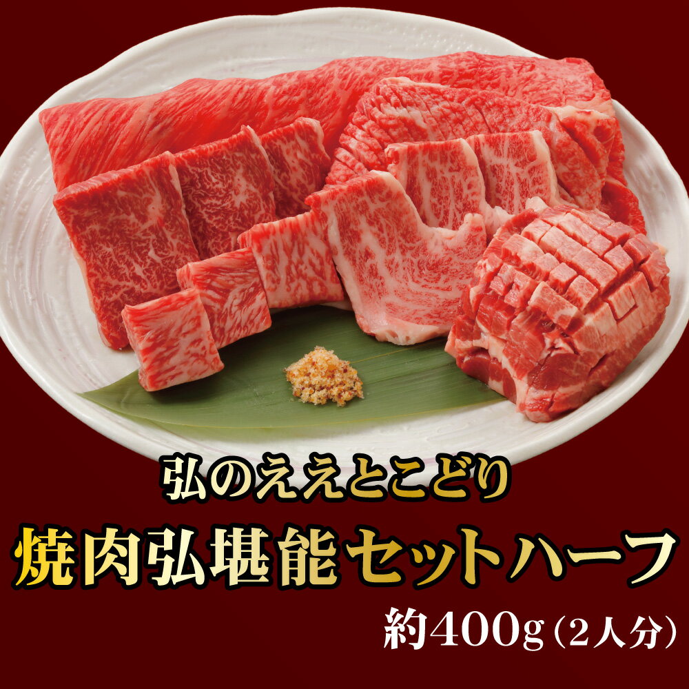 弘のええとこどり『焼肉弘堪能セット』ハーフ 400g 約2人前 | 焼き肉 6種 サーロイン たれ付き 辛口たれ タレ 食べ比べ 肉 京都 国産 京のお肉処 弘 ミートショップ 牛肉 焼肉 セット 父の日 ギフト プレゼント お中元 お歳暮 2023 ロース カルビ サイコロステーキ