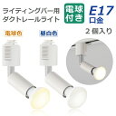 スポットライト ダクトレール用 2個セット 【選べる特典付】 E17口金 LED電球付き 電球色 昼白色 40W形相当 ライティングレール ダウンライト 照明器...