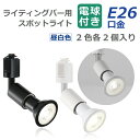 スポットライト ダクトレール用 2個セット 【選べる特典付】 E26口金 LED電球付き 昼白色 40W形相当 ライティングレール ダウンライト レフ電球 6W...