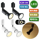 スポットライト ダクトレール用 2個セット 【選べる特典付】 E26口金 LED電球付き 調光 調色 40W形相当 リモコン付き ライティングレール ビーム電球...