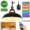 ペンダントライト ダクトレール E26口金 LED電球付き 6W 60W形相当 調光調色 エジソン電球 リモコン付き 照明器具 天井 led 北欧風 直径27CM コード付き 60cm 調節可能 吊り下げ レールライト リビング 店舗照明 インテリア照明 おしゃれ 1灯セット