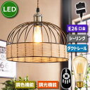 ペンダントライト 引掛シーリング【選べる特典付】直径30CM E26口金 LED電球付き 調光調色 6W 引掛け式 ダクトレール式 60W形相当 天井照明 照明...