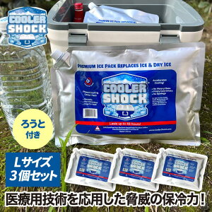 【送料無料】 保冷剤 長時間 保冷パック cooler shock set L 3個セット クーラーショック 強力保冷剤 アイスパック 氷点下 長持ち 保冷 ジェル クーラーパック クーラーボックス クーラーバッグ 繰り返し使え -7.8℃ アウトドア キャンプ バーベキュー レジャー 釣り 災害 夏