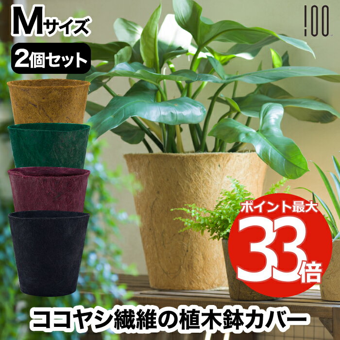 プランター おしゃれ 【選べる特典付】 アースポット M 2個セット プランターカバー 植木鉢カバー 鉢皿 鉢植え 観葉植物 園芸 ココヤシ ヤシガラ 受け皿付 6号 7号 8号 リビング オフィス 玄関 ガーデニング 室内 ガーデン 雑貨 インテリア かわいい エコ 新生活 プレゼント