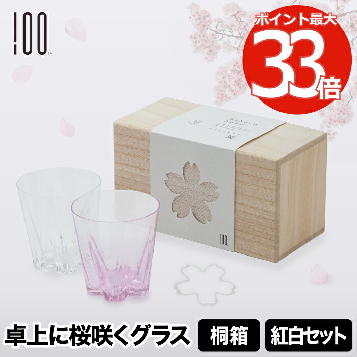 SAKURASAKU glass ペア ロックグラス 紅白セット 【選べる特典付】 さくらさく グラス 食器セット プレゼント おしゃれ ペア ガラス サクラサク 江戸硝子 酒器 お酒 焼酎 日本酒 ウイスキー 引き出物 桜色 蕎麦猪口 結露 かわいい 木箱 桐箱 贈り物 デザイン ワイン お祝い 結婚祝い ギフト