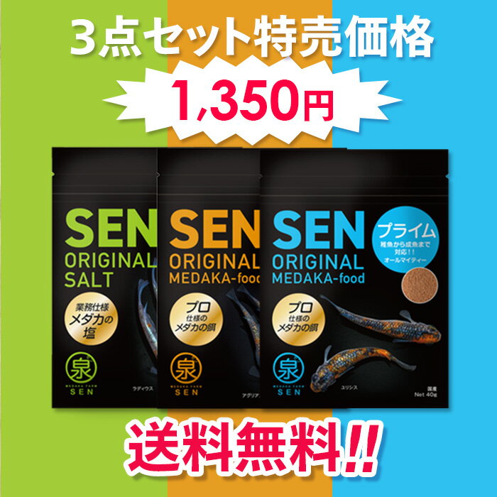 楽天P2倍 泉めだかのエサ ・稚魚のエサ・ソルト 人気3点セット エサ 粉末 送料無料 メダカ生体 めだか生体 めだか メダカ 生体 ラメ 販売 観賞魚 初心者 品種 種類 セット 人気 稚魚 ソルト 水草 えさ 容器 ラメメダカ　※パッケージの仕様は時期によって異なりますのサムネイル