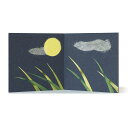 ミニ 屏風 お月見飾り 和紙 十五夜 月見 飾り 満月 背景 装飾 ちぎり絵 手作り ディスプレイ 日本製|季節の屏風 月夜 幅20×高さ10cm