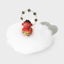 雷小僧 赤鬼 置物 和紙 小鬼 オニ 雷神 かわいい ミニチュア 置き物 ミニ 太鼓 梅雨 お天気 玄関飾り 和雑貨|和紙の小さなお飾り めでたや遊び 雷小僧