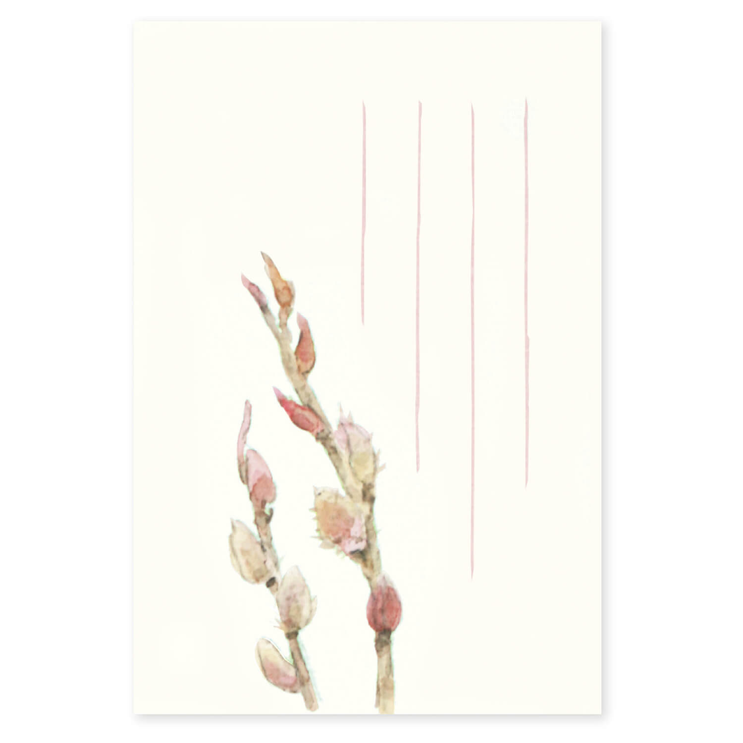 絵葉書 はがき 和紙 ポストカード ネコヤナギ 手紙 寒中御見舞い お礼状 挨拶状 年賀状 メッセージカード|季節の絵はがき［冬］ねこやなぎのサムネイル