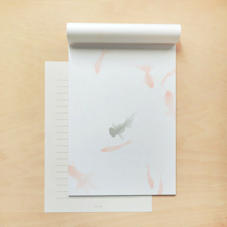 和紙 B5 便せん レター用紙 レターペーパー 礼状 手紙 お便り きんぎょ ご挨拶 プリンター・コピー 印刷可|シーズナル 金魚 便箋 20枚