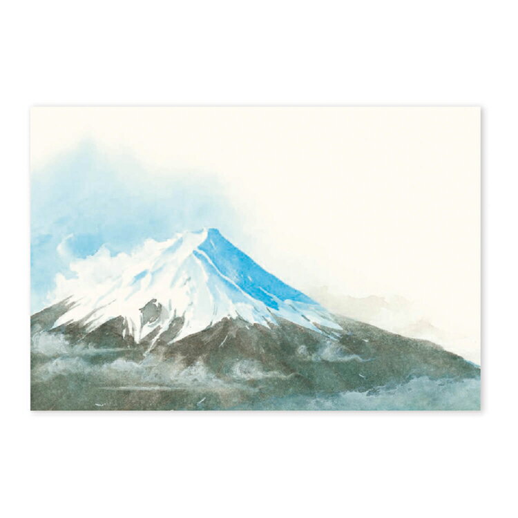 和紙の絵葉書 富士山 登頂 記念 手