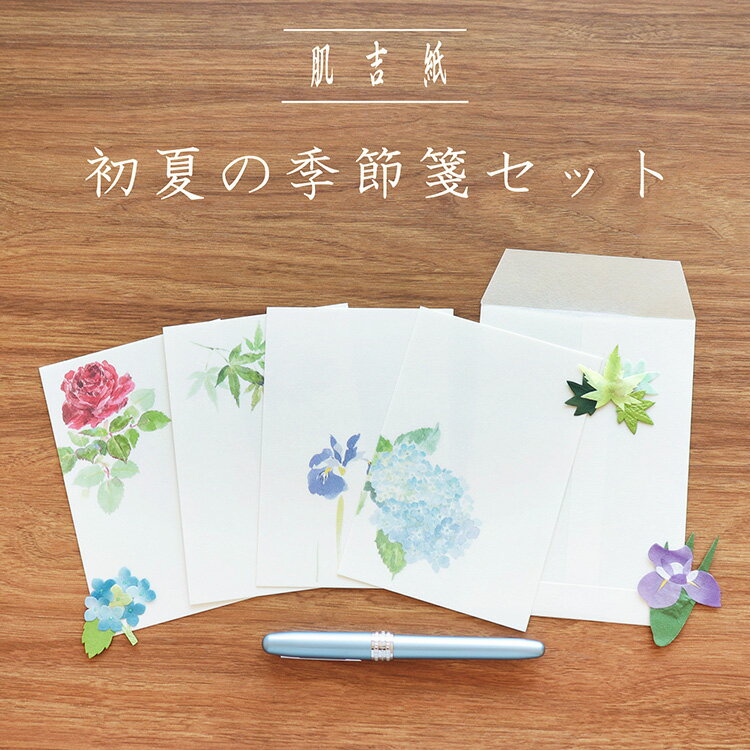 レターセット はがきサイズ 和紙 便箋 封筒 手紙 お便り 挨拶状 お礼状 あじさい バラ 青楓 菖蒲 初夏 おしゃれ 上品 母の日 父の日 友人 友達 記念日...