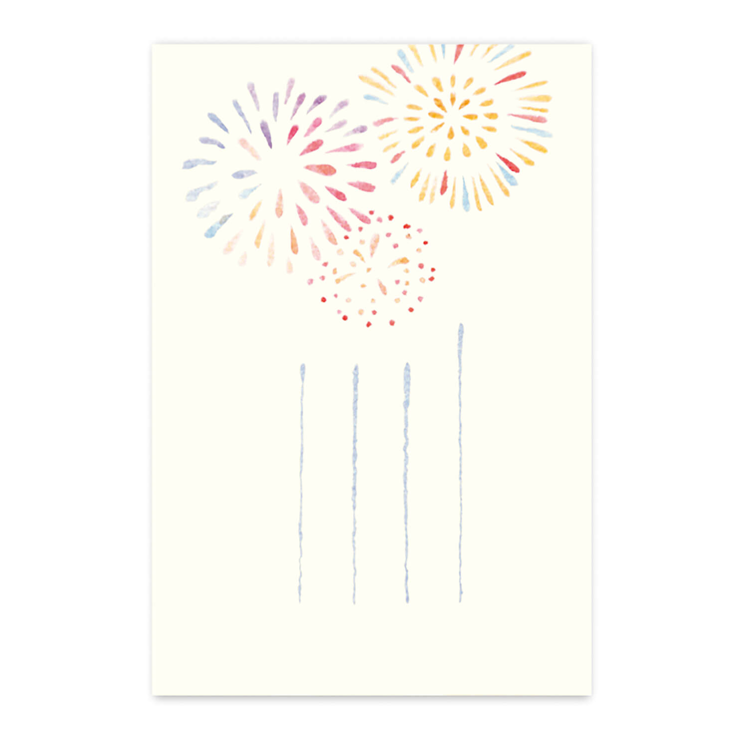 絵葉書 はがき 打ち上げ花火 花火大会 暑中見舞い 残暑見舞い 和紙 夏 ハガキ 手紙 メッセージカード お便り ポストカード 夏休み 思い出|季節の絵はがき[...