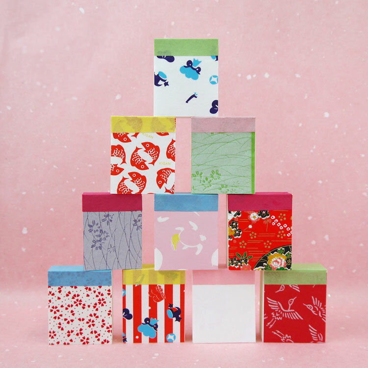 ブロックメモ 小さめ ミニサイズ 白無地 和柄 和文具memo かわいい 海外 土産 記念品 ステーショナリー和紙 メモパッド(ミニ)約200枚綴り【約6×4....