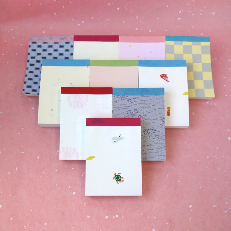 ブロックメモ 小さめ ミニサイズ 白無地 和柄 和文具memo かわいい 海外 土産 記念品 ステーショナリー和紙 メモパッド(大) 約200枚綴り【約10×1...