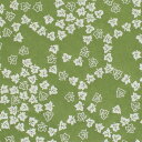 和紙 色鳥の子紙 シルク印刷 葉 緑×パール(310-イ)【約40 × 55cm】1枚