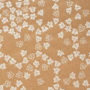 和紙 色鳥の子紙 シルク印刷 葉 茶×パール(310-ハ)【約40 × 55cm】1枚