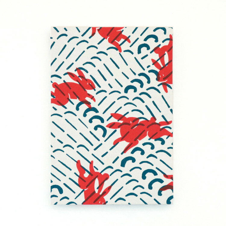 御朱印帳 ご朱印帳 和紙 ケース付き 蛇腹 誕生日 プレゼント 母の日 日本製 贈り物 うさぎ 女性 かわいい 和柄|めでたや御朱印帳 波兎(なみうさぎ)