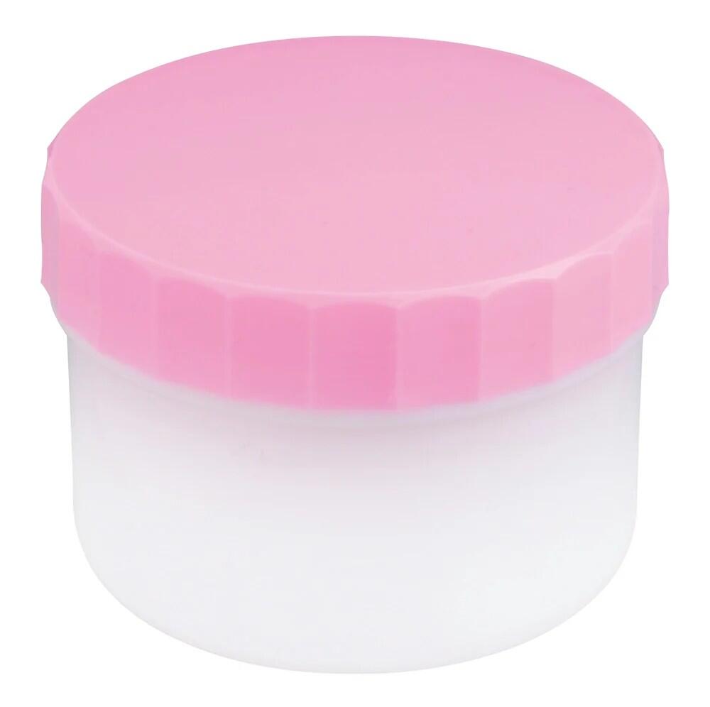 プラ壺（定量タイプ） 丸底タイプ 100mL ピンク 50個入　未滅菌