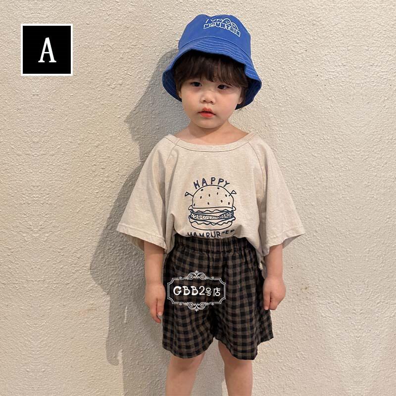 韓国子供服 セットアップ 夏 半袖 女の子 男の子 tシャツ ショートパンツ チェック...