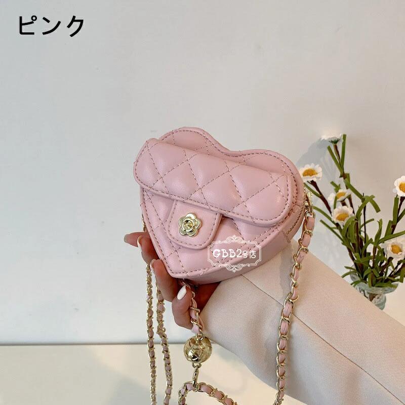 ショルダーバッグ 子供バッグ 斜め掛けバッグ キッズバッグ お出掛け ハート 女の...