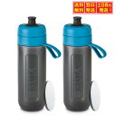ブリタ 浄水器 水筒 ウォーターボトル 携帯 ボトル型 2本セット 600ml アクティブ ブルー マイクロディスクフィルター【日本正規品】
