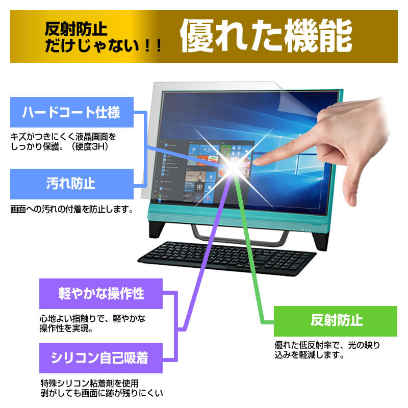 [22インチ] 反射防止 ノングレア 液晶保護フィルム フリーカットタイプ 送料無料 メール便 3