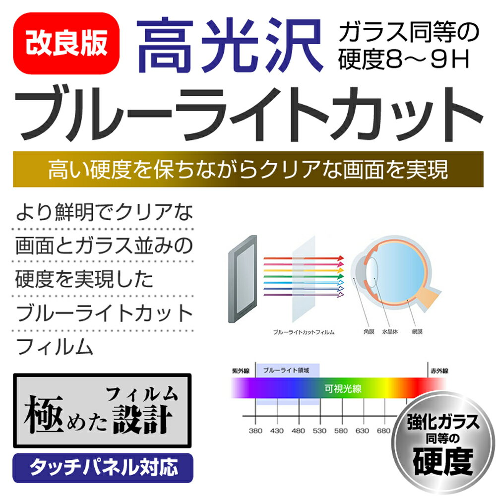 COMTEC レーダー探知機 ZERO 304V 専用 強化 ガラスフィルム と 同等の 高硬度9H ブルーライトカット 光沢タイプ 改訂版 液晶保護フィルム メール便送料無料