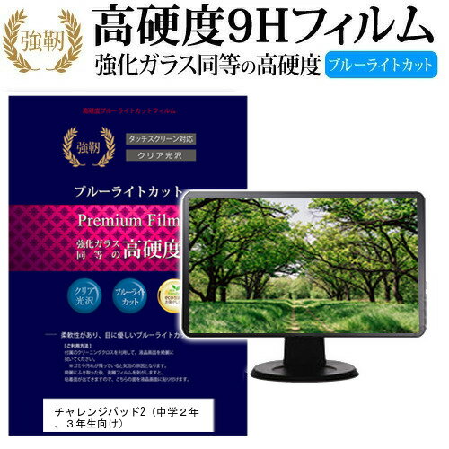 チャレンジパッド2(中学2年、3年生向け) [10.1インチ] 機種で使える 強化 ガラスフィルム と 同等の 高硬度9H ブルーライトカット 光沢タイプ 改訂版 液晶保護フィルム メール便送料無料のサムネイル
