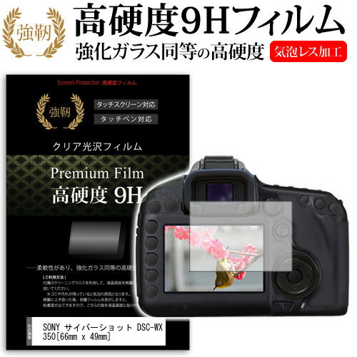 SONY サイバーショット DSC-WX350 66mm x 49mm 強化 ガラスフィルム と 同等の 高硬度9H フィルム 液晶保護フィルム デジカメ デジタルカメラ 一眼レフ 送料無料 メール便/DM便