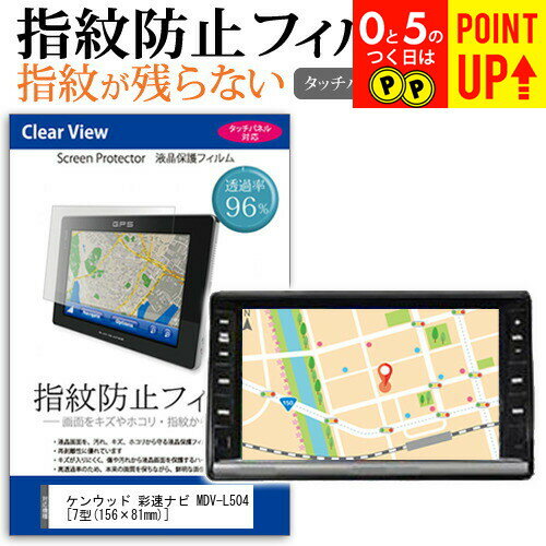 KENWOOD 彩速ナビ MDV-L504 [7型(156×81mm)] 機種で使えるカーナビ用 タッチパネル対応 指紋防止 クリア光沢 液晶保護フィルム 画面保護 シート 液晶フィルム メール便送料無料