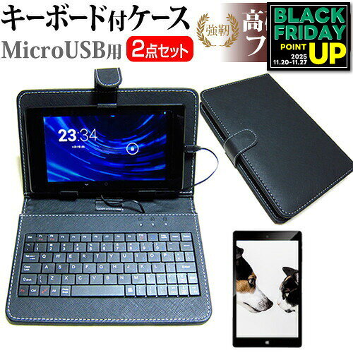 10インチタブレット用 強化ガラス同等 高硬度9Hフィルム & キーボード機能付ケース (microUSB) LAVIE T..