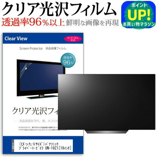 (ぴったりサイズ) パナソニック プライベート・ビエラ UN-19Z1 [19インチ] 機種で使える 透過率96％ クリア光沢 液晶保護 フィルム 液晶TV 保護フィルム メール便送料無料 互換品