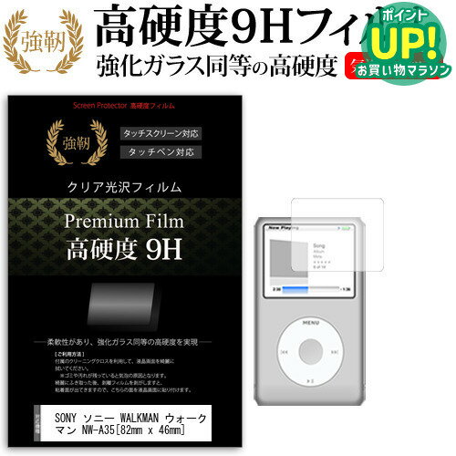 SONY ソニー WALKMAN ウォークマン NW-A35 [82mm x 46mm] 強化 ガラスフィルム と 同等の 高硬度9H フィルム 液晶保護フィルム メール便送料無料 互換品