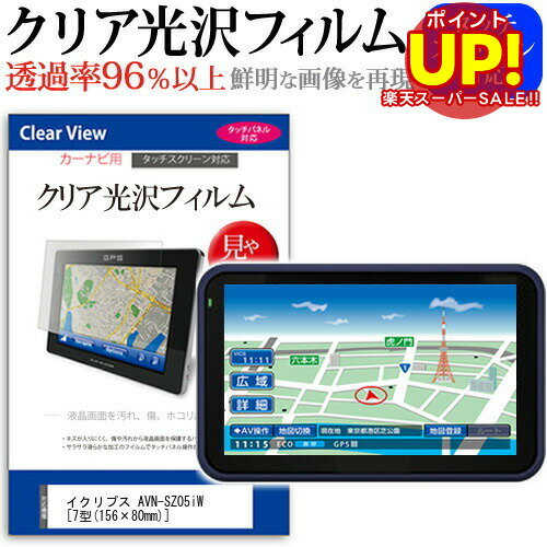 【スーパーSALE ポイントUP】 イクリプス AVN-SZ05iW [7型(156×80mm)] 機種で使える タッチパネル対応 クリア 高光沢 液晶保護フィルム 画面保護シート カバー 送料無料 メール便 互換品