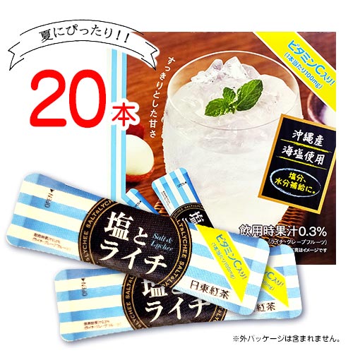 日東紅茶　塩とライチ　ビタミンC入り　粉末清涼飲料　【20袋】　ポイント消化　バラ売り　送料無料　お試し　紅茶　水分補給