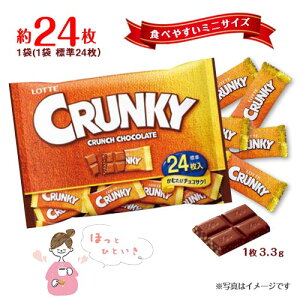 ロッテ　クランキーミニ　約24枚入×1袋　計約24枚　クランチチョコレート　ミルクチョコ　個包装　おやつ　ポイント消化　送料無料　★夏場は溶ける恐れあり　LOTTE　CRUNKY