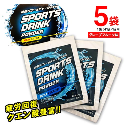 リブ・ラボラトリーズ　スポーツドリンクパウダー　粉末　1L用　5袋(1袋41g)　スポーツ　水分補給　ポイント消化　送料無料　お試し　バラ売り